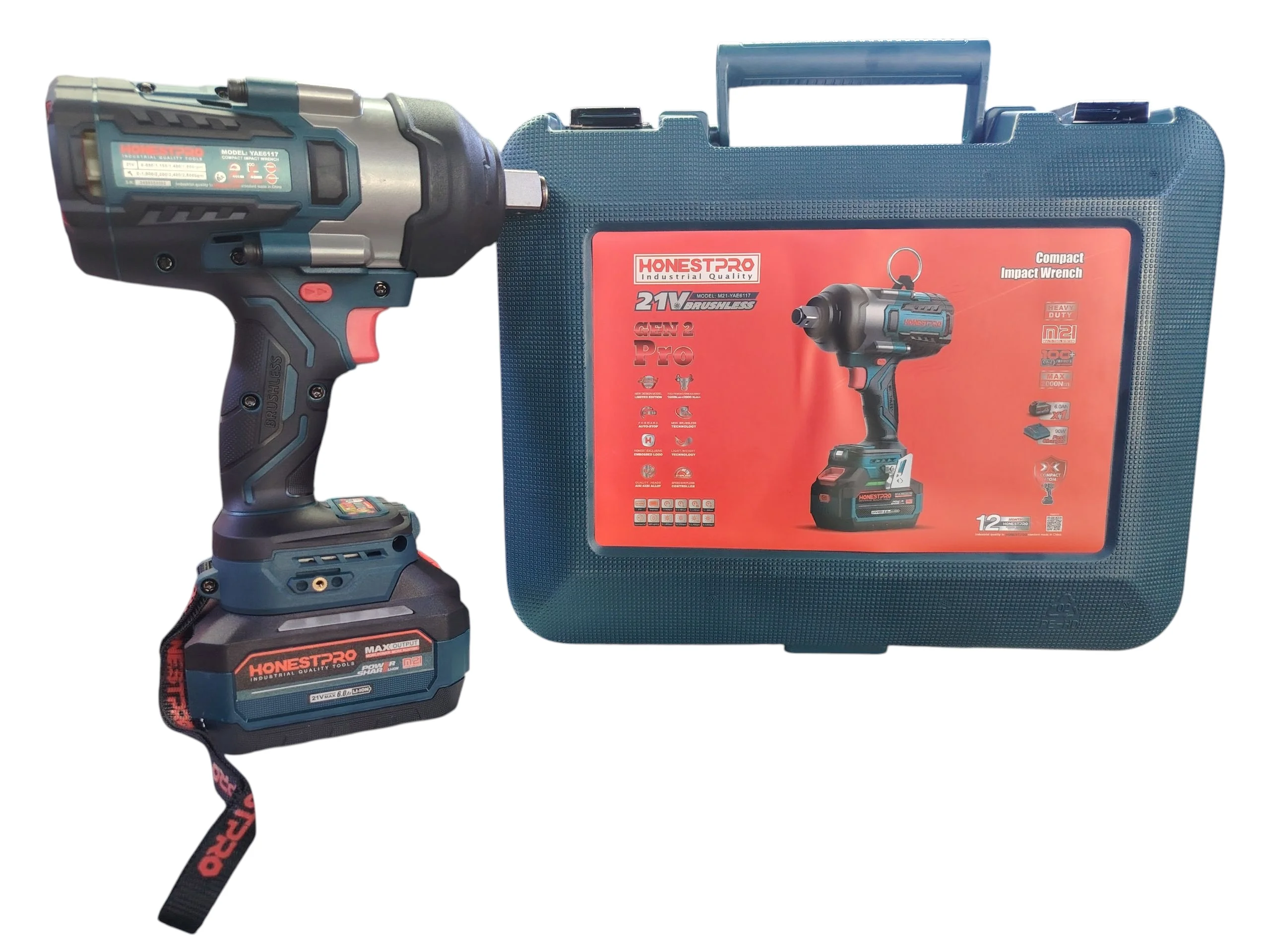 آلة فك البراغي لاسلكية clé à choc Batterie HONESTPRO 21V YAE6117 - الصورة 5