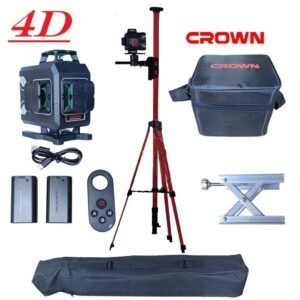 جهاز ضبط المستوى بالليزر niveau laser 4D Avec Perche 5m CROWN CT44150