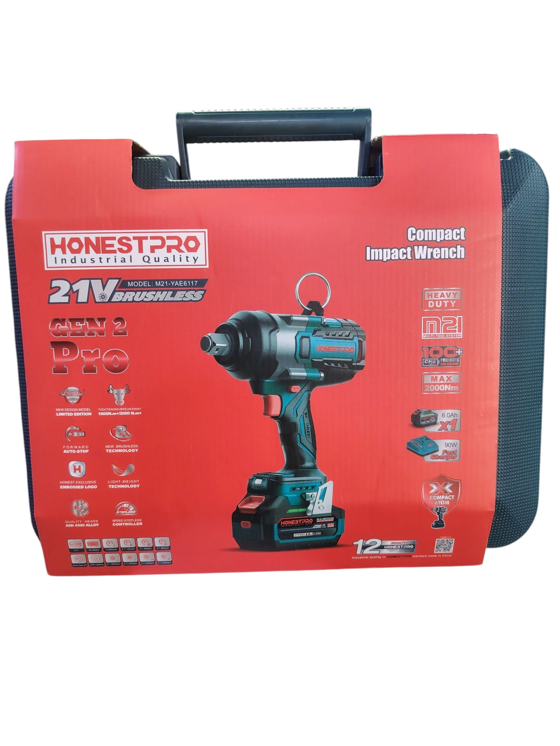 آلة فك البراغي لاسلكية clé à choc Batterie HONESTPRO 21V YAE6117 - الصورة 6