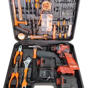 مثقاب/مفك براغي لاسلكي 21 فولت مع طقم 118 قطعة HONESTPLUS YAE2484